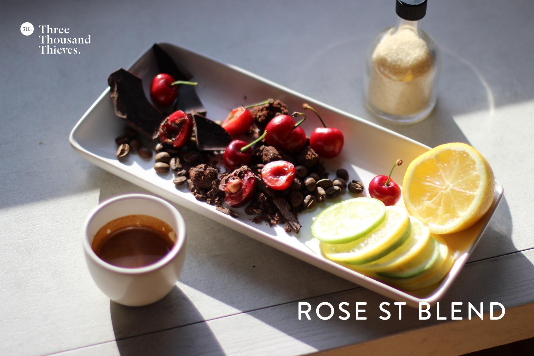 Rose St Blend by Industry Beans for November 2014 - Citrus, cherries, and cocoa; all part of the Industry.